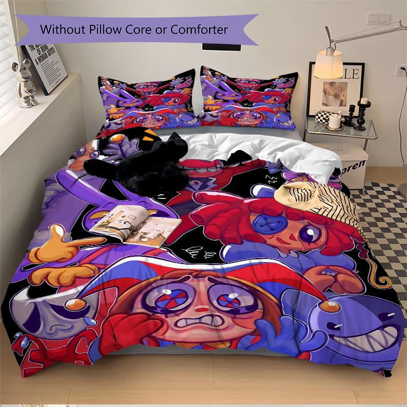 3 Peças Conjuntos de Roupa de Cama com Personagens de Desenho Animado Coloridos Para Todos os Tamanhos Nova Capa de Cama com Impressão 3D Colcha Capa de Edredom Fronha Decoração de Quarto