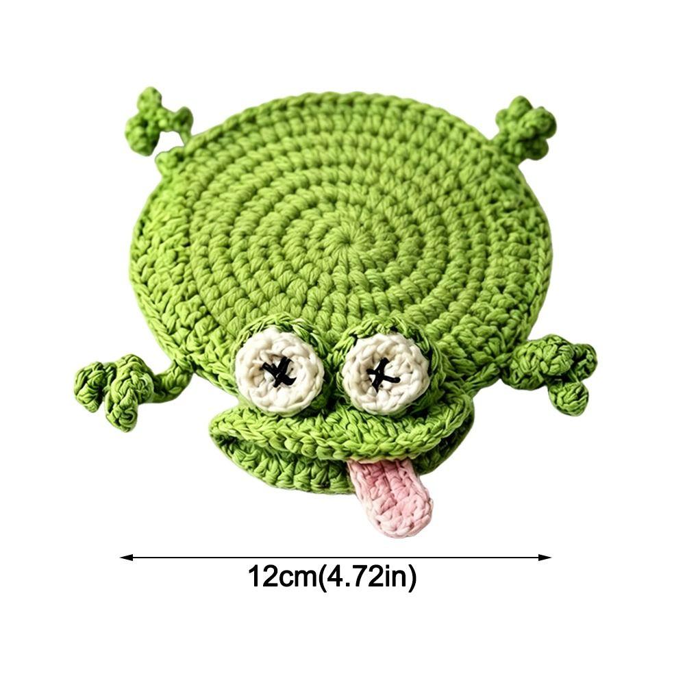 Handmade Crochet Craft Crochet Animal Coaster Heat Insulation Coffee Pad  Home Kitchen Table Decor