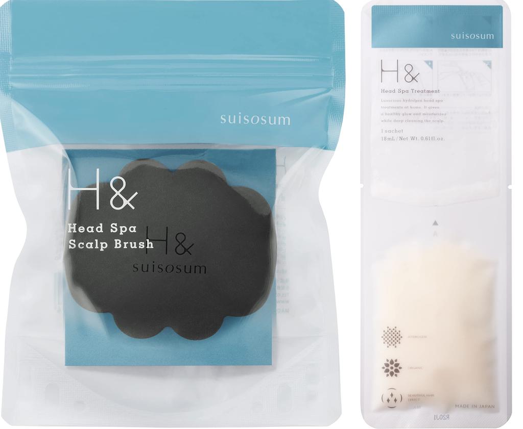 H& (Ash &) Scalp Massage Scalp Brush & Head Spa Treatment (1 Sheet) Set [Scalp Care Bath Care Gift]