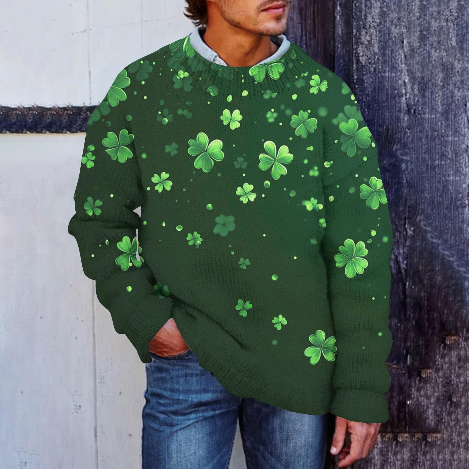 

Мужской принтованный искусственный свитер, толстовка с круглым вырезом, свободный топ с длинными рукавами XXXXL