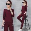 Sportswear Women's Spring-autumn Fashionable Casual Clothes Long-sleeved Slimming Pants Round-neck Loose Two-piece Set