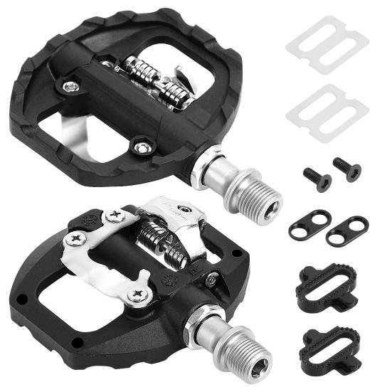 1 Pair Self-Locking Bike Pedals Aluminum Alloy Cycling Clipless Pedals with SPD