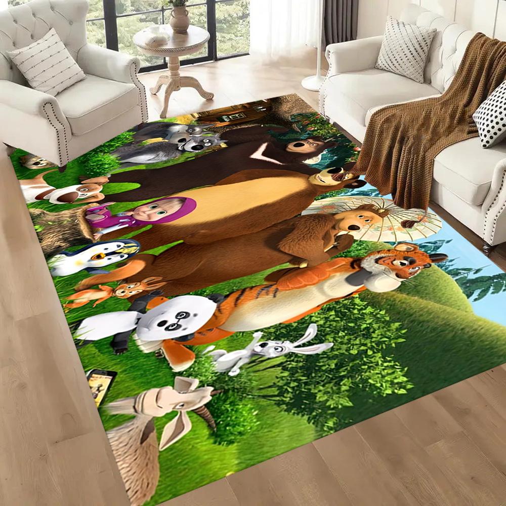 Masha Bear Floor Rug Office Rug Suitable for Playrooms Balcony Decorate Room Dormitory Anti-slip Rug Decorate Offices Spiritual Gift