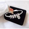2023A Valentine's Day gift999Pure silver leaf bell bracelet for women, "one leaf brings wealth" niche design with sliding feature