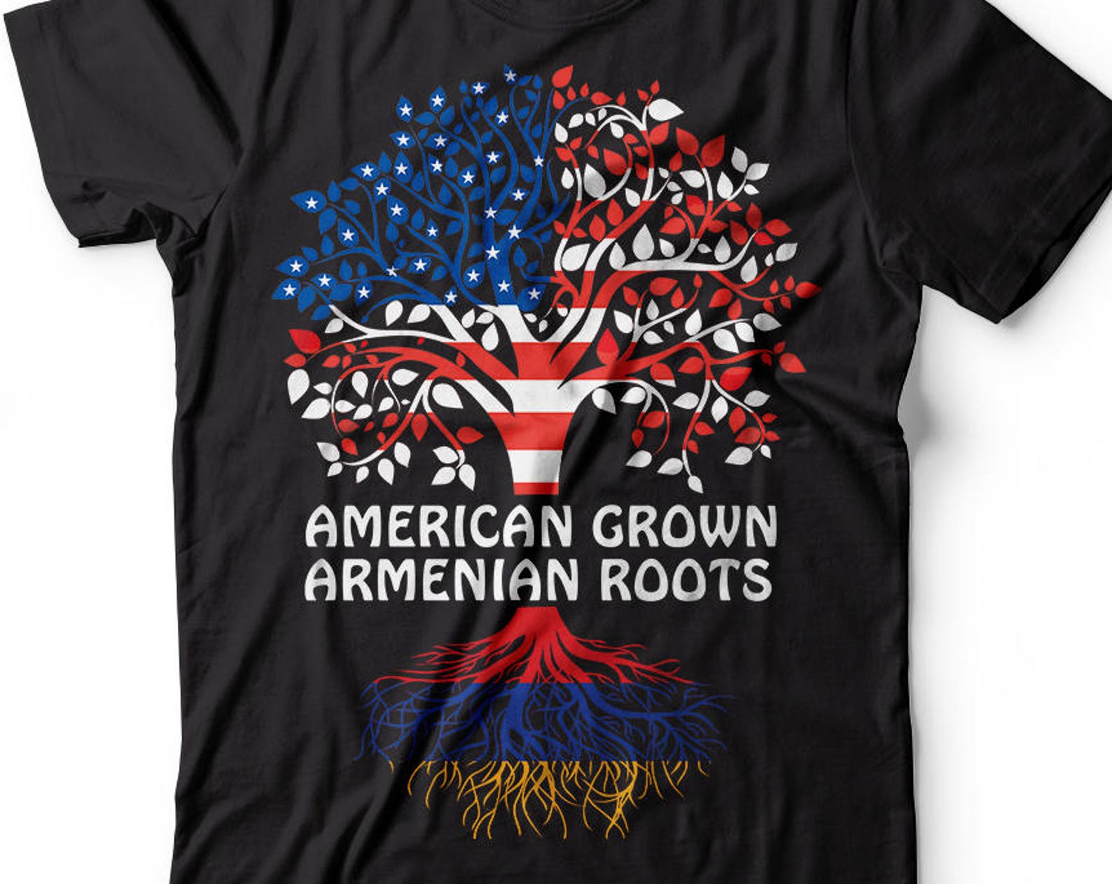 Armenian Roots T-Shirt: American Grown Armenia Heritage Tee S