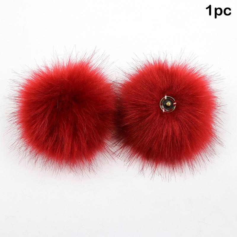 

Плюшевый шарик для волос 12 см с кнопкой-застежкой, мягкие помпоны из искусственного лисьего меха, сделай сам, детские шапки-бини, обувь, поделки, декоративные аксессуары as the picture