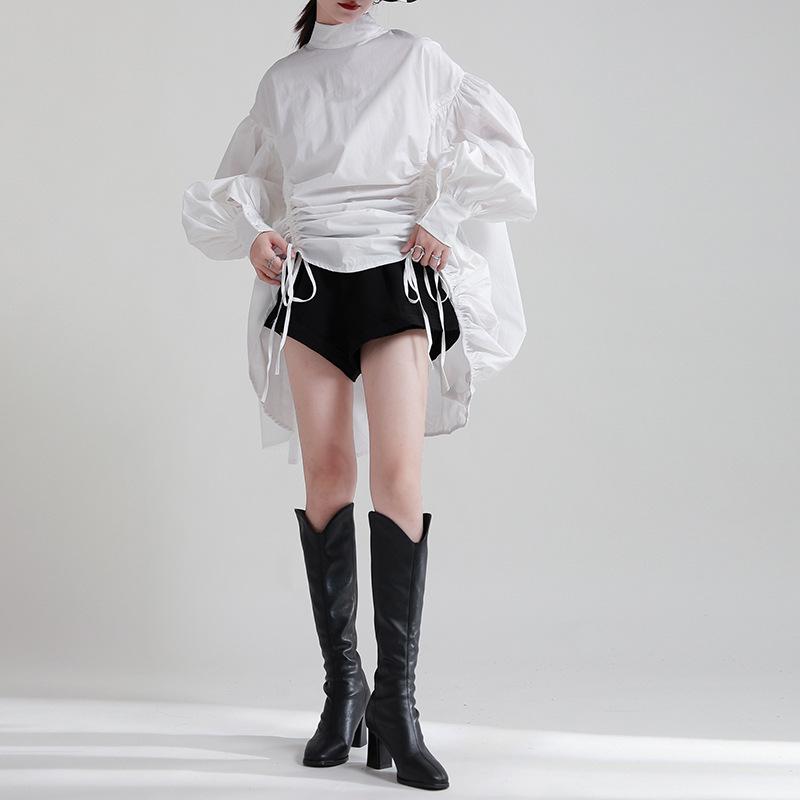 

2025 Весна Ретро Регулируемый Свободное Платье на Завязках в Стиле Хепберн для Женщин One Size белый