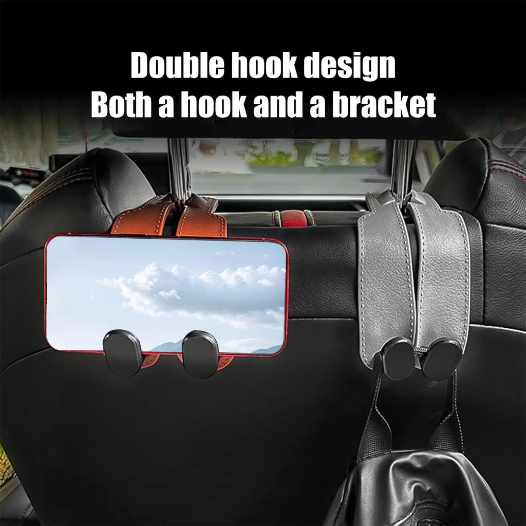 Universal Double Car Hook For Car Rear Seat Back Hooks Headrest Hanger Clip 2 In 1 Hooks Holder Storage Car Interior Accessories