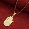 Stainless Steel Jainism Ahimsa Hand Pendant Chain for Women Men