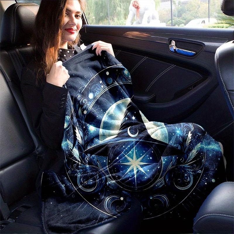 1pc Wizard's Hat A Mystical Celestial Emblem Blanket Seasonal Universal Home Decorative, Living Room, Travel, Camping, Car Blankets