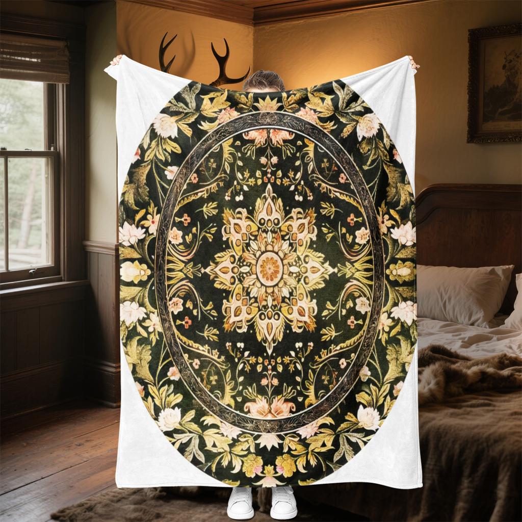 1pc Medieval William Morris Rabbit Design blanket, al season lightweigh Poster blanket home office outdoor nap multifunc Poster blanketional blanket