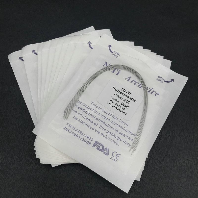 

100 шт./10 упаковок ортодонтические стоматологические суперэластичные овальные дуги Niti круглой формы 016 Lower