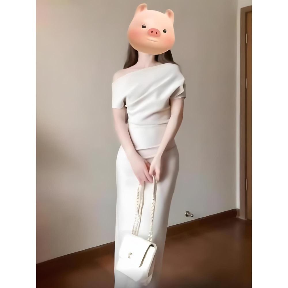 Wind Diagonal Shoulder Irregular Dress Children's Summer New Waist Temperament Off-the-shoulder Hip Dress