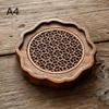 Wooden Wave Pattern Teapot & Cup Mat Heat Insulated Cup Mat Ceremony Accessory Purple Clay Cup Pad Dining Table Tea Tray Mat