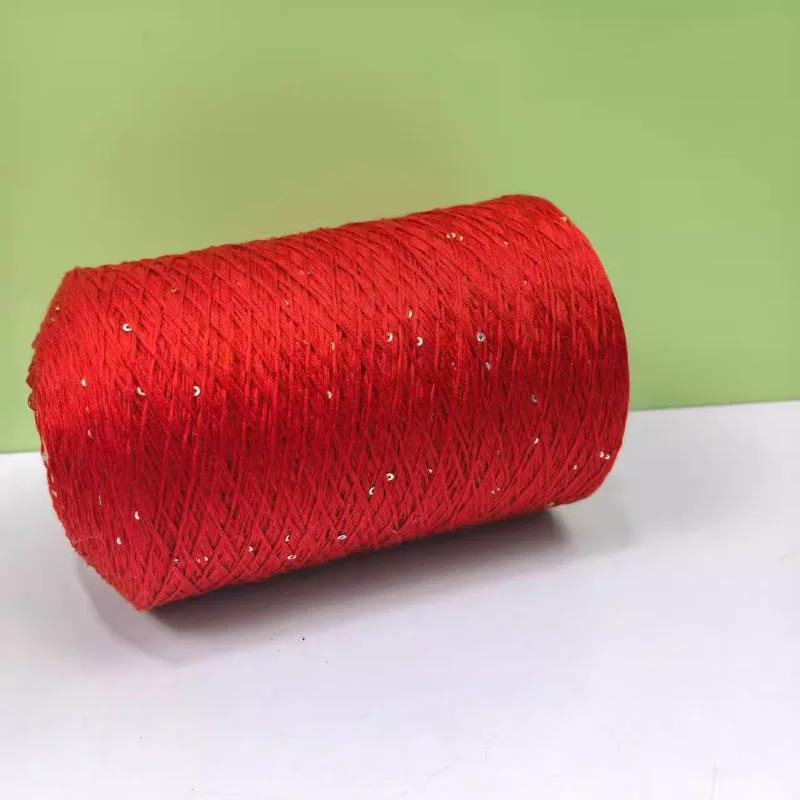 Glitter Mulberry Silk Cotton Thread 500g/Roll Glitter Bead Silk Lace Thread Soft Silky Spring/summer DIY Hand-woven Thread