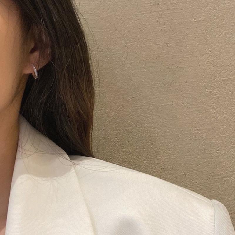 6Pcs/Set Korean Simple  Stud Earring Set C Shaped Zircon Earrings