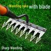 Garden Soil Loosening & Weeding Rake with Blade Hoe