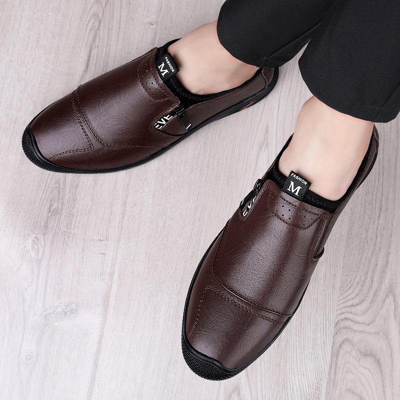 Brand High-quality Genuine Leather Men's Shoes Fashionable Classic Round Toe Casual Versatile Simple Comfortable Flat Shoes