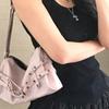 New Buckle Design Shoulder Bag Large Capacity Soft Pu Leather Messenger Bag Pure Color Tote Bag Women