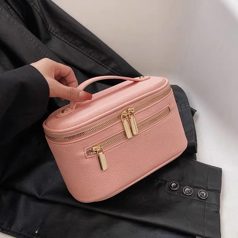 Leather PU Cosmetic Bag Portable Women's Large Capacity Cosmetic Bag Multifunctional Waterproof Cosmetic Bag
