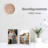 AVEAX Double 4x6 Picture Frame Hinged Folding Photo Frame with Plexiglass Front Vertical Frame on Desktop, White