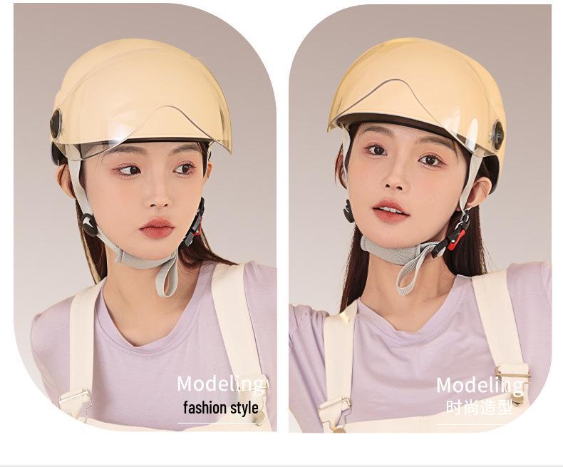 GB 3C Certified Unisex Electric Vehicle Helmet - Summer & All-Season Motorcycle Safety Half Helmet