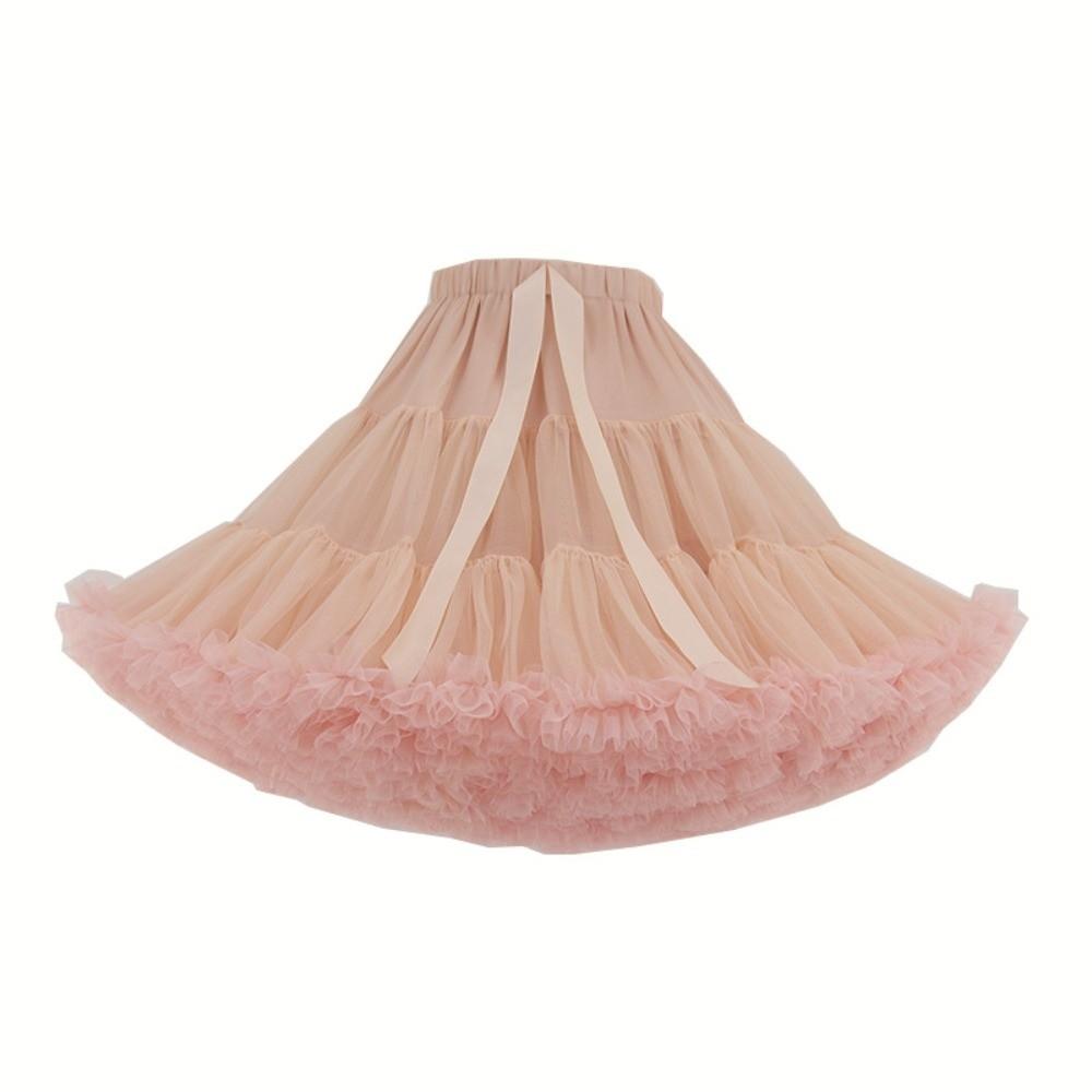 58 Styles Lolita Tutu Skirt 42cm 280g Hexagon Mesh Crinoline No Bone Petticoat Daily Cosplay