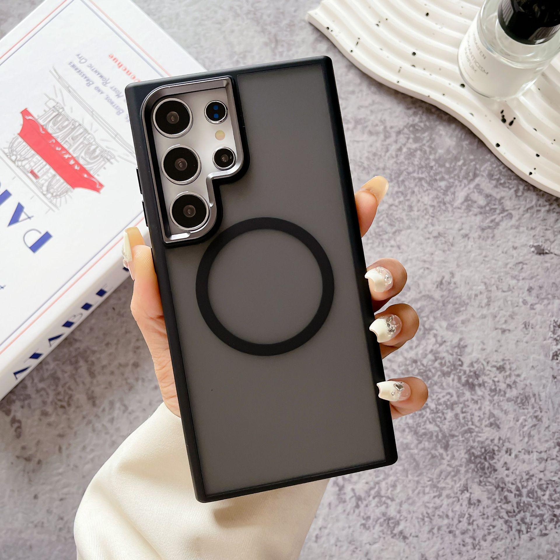 

Suitable for Samsung S24Ultra Strong Magnetic Phone Case, S24plus High-end Business Skin-feel Non-yellowing Protective Case S24