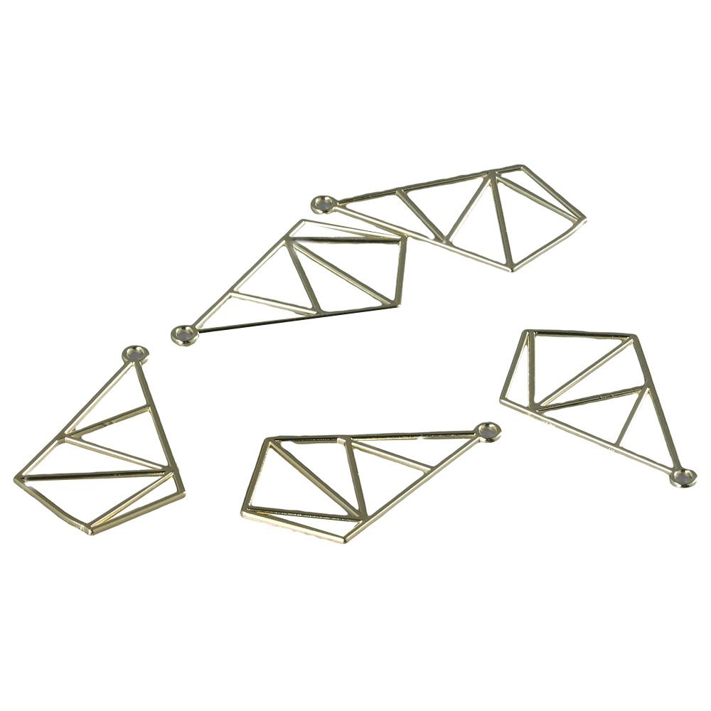 10PCS Craft Alloy Open Back Bezel Charms 40x24mm Small  Charm Diy Geometric Hollow Frame for Jewelry Making