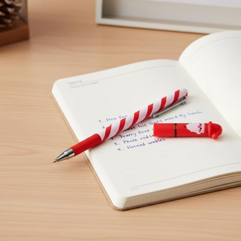 4Pcs Festive Erasable Ballpoint Pens Friendly Plastic Design Comfort Grip Ballpoint Pens Set for Holiday Writing Tools