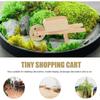 Miniatur-Schubkarre, Gartenwagen aus Holz, Puppenhaus-Zubehör, Mini-Sandwagen, Möbel, Garten, Mikro-Landschaft, dekorative Ornamente, 2er-Set