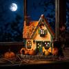 Seasonal Hand-Painted Harvest Cottage Statue Rustic Miniature Farmhouse Ornament