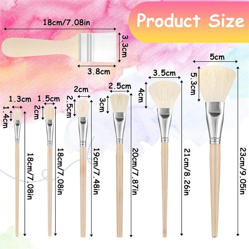 A60Z7 Piece Acrylic Painting Mop Brush Set, Acrylic Paint Brush Set For Acrylic Watercolor Oil Painting Wall Paintingmay