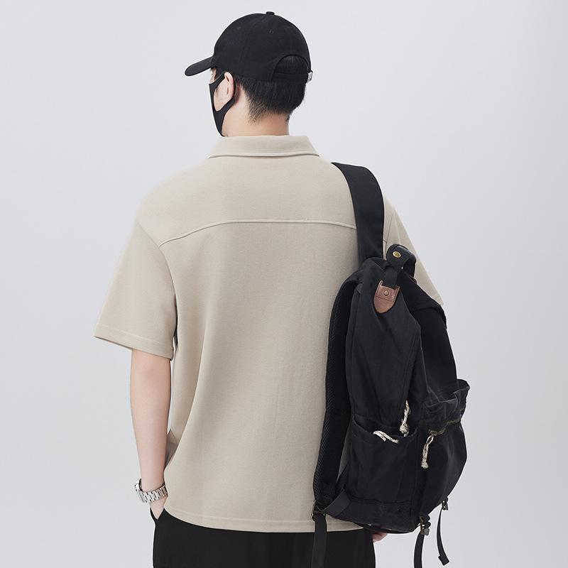 Updated Summer T-shirt Relaxed Fit Trendy Breathable Lapel Short-sleeved POLO Blouse T-shirt
