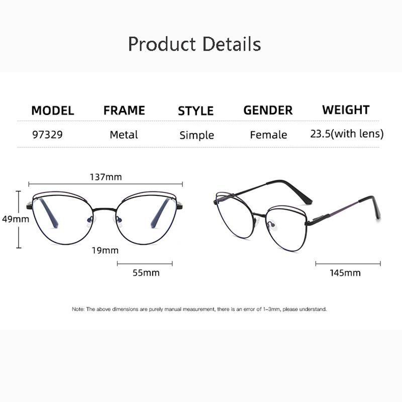 Anti-Blue Light Rays Eyeglasses Frame Women Cat Eye Glasses Brand Designer Clear Lens Computer Optical Eyewear