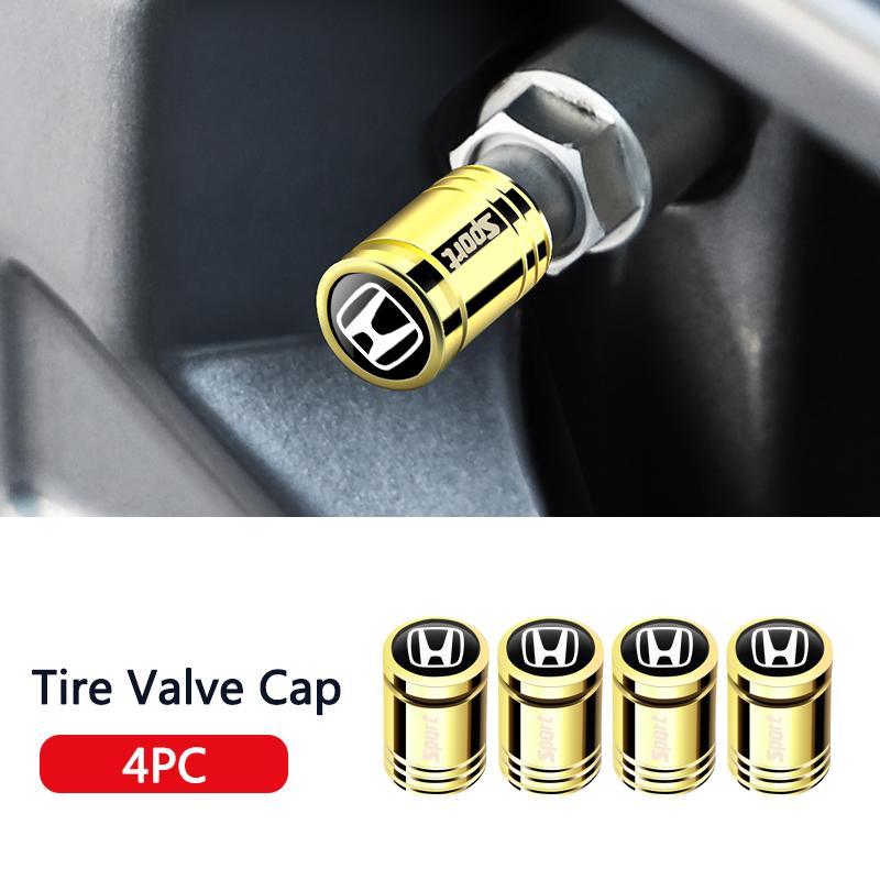 Metallic New 4Pc Car Wheel Tire Valve Caps Air Stem Covers Accessorie For Honda Accord Odyssey CRV Jazz Pilot Civic City HRV CRX GI1