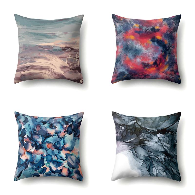Nordic Modern Abstract Ins Style Polyester Pillow Case Car Decoration Home Printed Waist Cushion Pillow Case