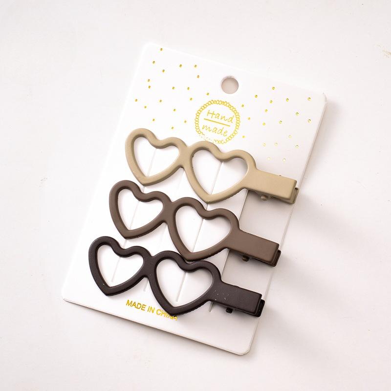 New 3pcs/set Colorful Love Heart Hair Side Clips Women Girl Hollow Bowknot Shaped Hair Clips Bangs Hairpins Kids Sweet Ornament