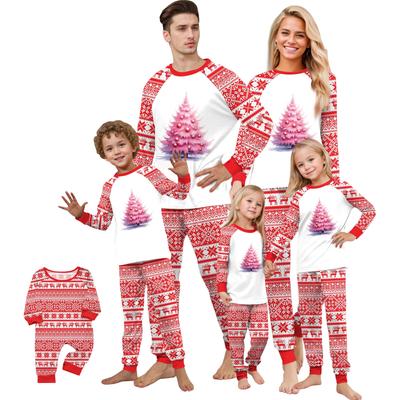 Weihnachts-Bedienungsset für Eltern und Kinder, niedlich bedruckt, Langarm-Anzug