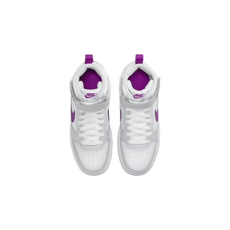 (GS) Nike Court Borough Mid 2 'Platino Puro Morado Vibrante' Infantil CD7782-009