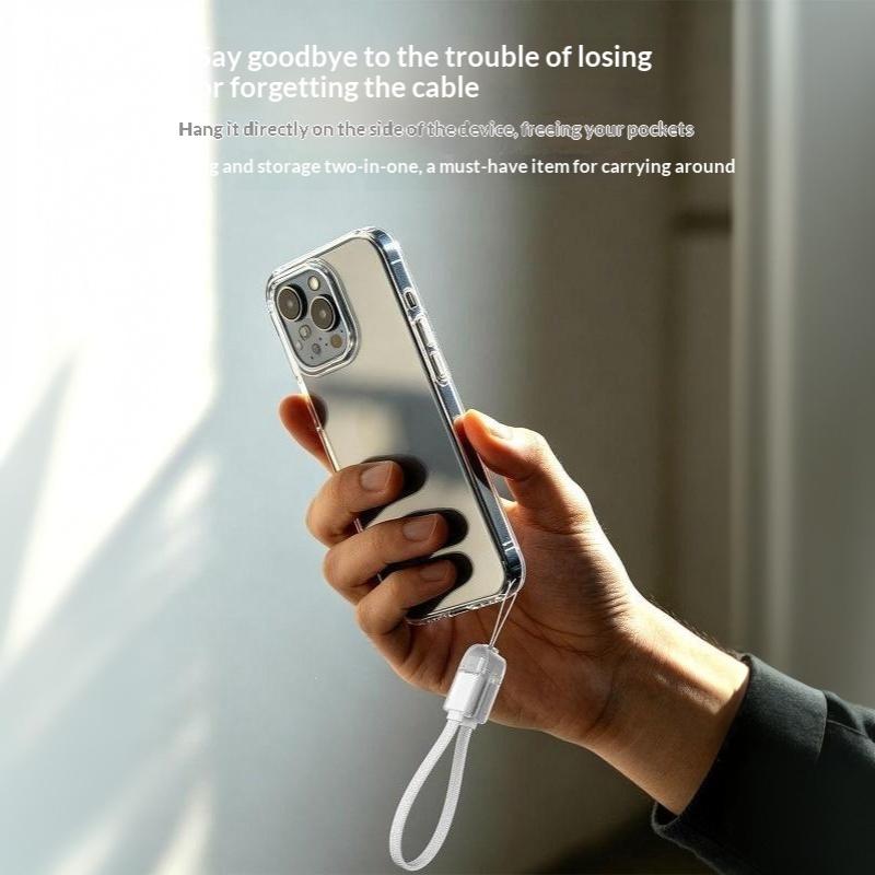 Multifunctional PD 60W Type C Fast Charging Short Cable Portable TPE Material Cord for Home Travel Student Use