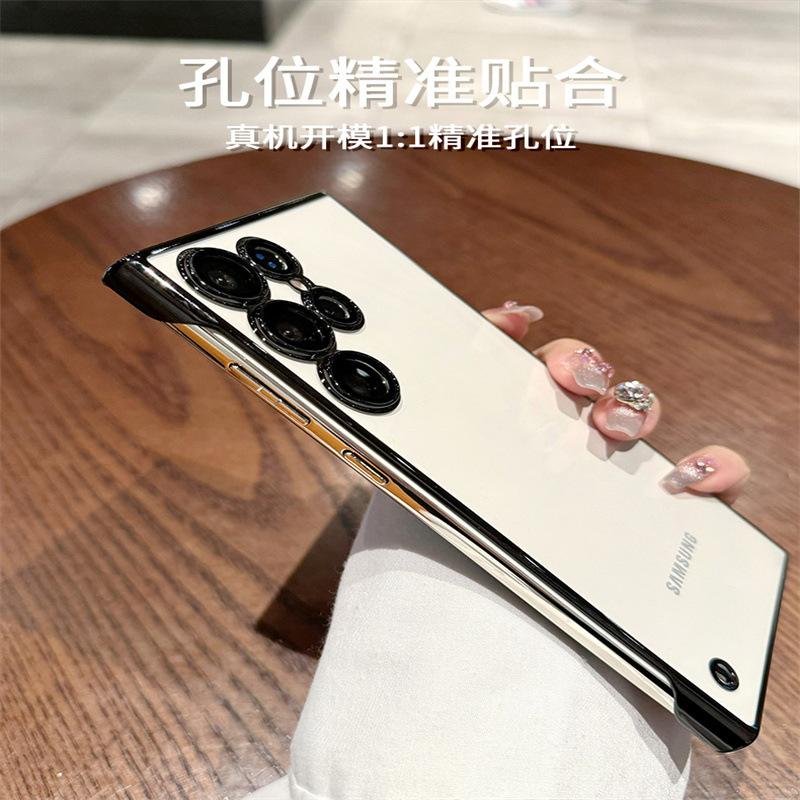 Applicable to Samsung S26Ultra mobile phone case, transparent ultra-thin electroplating magnetic suction S25 borderless hard case S24 goggle