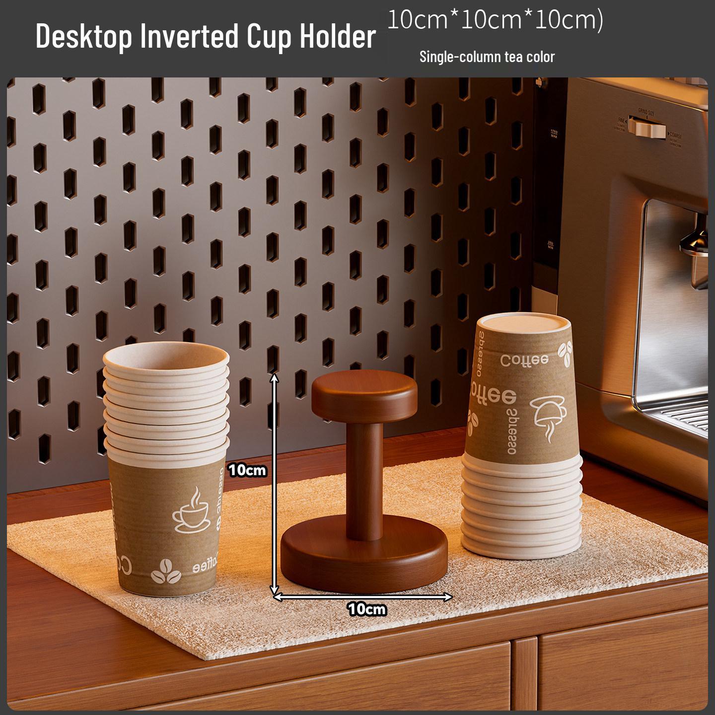 

High-Grade Solid Wood Desktop Cup Holder for Disposable Cups in Tea and Coffee Shops