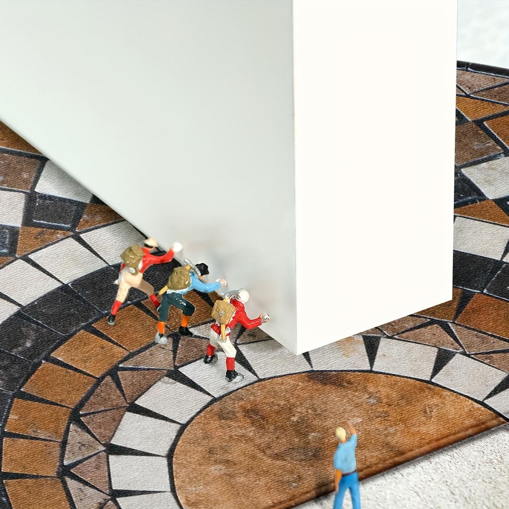 Vintage Roman Style Half Round Door Mat Non-Slip Machine Washable Floor Mat 2D Flat Semi-Circular Rug for Entryway Home Decor