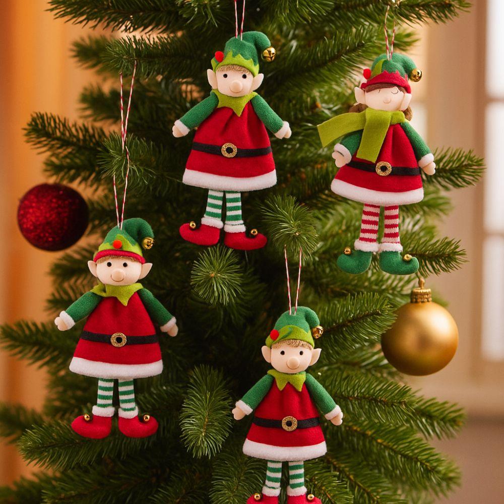 Boy Girl Christmas Elf Doll Cute Elf Plush Doll Christmas Tree Pendant  Christmas Party