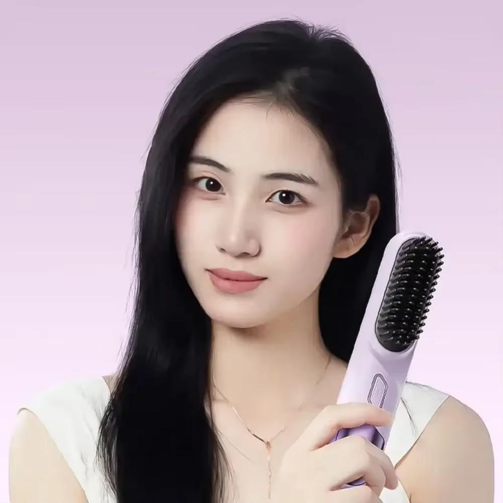 USB Rechargeable Wireless Hair Straighteners Electric Straightening Comb  Home Use