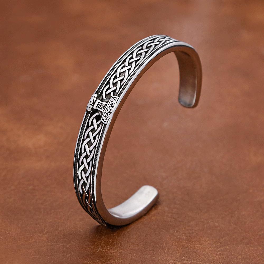 Vintage Stainless Steel Thor Hammer Open Bracelet Unisex Fashion Punk Amulet Jewelry Gift