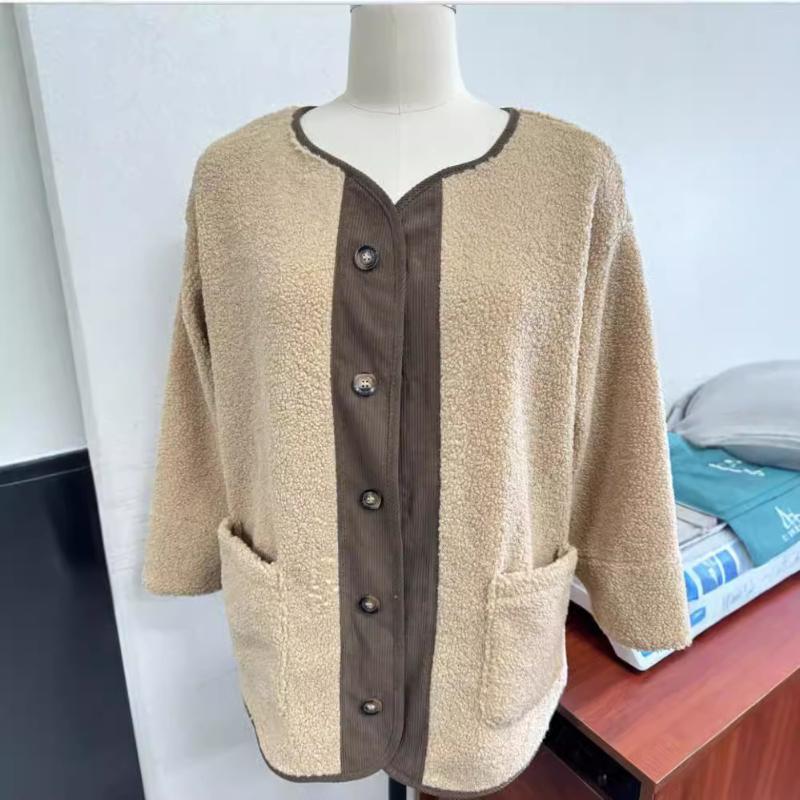 Women's Warm Winter Coats Casual Long Sleeve Button Up Fuzzy Sherpa Fleece Jackets Outerwear