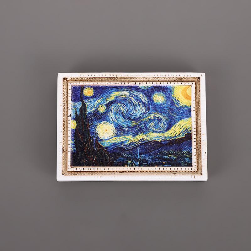 Magnet de frigider din rășină 3D: Pictură Faimoasă Autocolant Personaj Retro