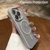 Funda transparente Magsafe de lujo para iPhone 16, 15, 14, 13, 12, 11 Pro, XS, XR Max, Mini Plus, de silicona suave con orificio para cámara grande y carga inalámbrica magnética.